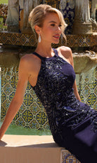 Primavera Couture 13180 - Halter Floral Beaded Formal Dress - view 5