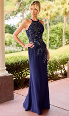 Primavera Couture 13180 - Halter Floral Beaded Formal Dress - view 15