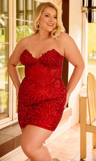 Primavera Couture 14091 - Sweetheart Mini Dress with Sequin - view 8