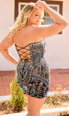 Primavera Couture 14097 - Scalloped V-Neck Intricate Beaded Dress - view 8