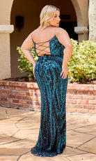Primavera Couture 14103 - Lace-Up Back Embellished Fitted Dress - detail view