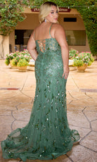 Primavera Couture 14106 - Floral Beaded Plunging V-Neck Dress - view 6