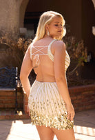 Primavera Couture 14111 - Sleeveless V-Neck Paillette Cocktail Dress