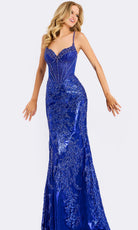 Jovani 45901 - Sequin Embellished Sweetheart Fitted Gown - back view