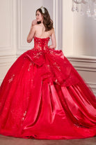 Ladivine 15726 - Glitter Tulle Floral Ball Gown with Bow