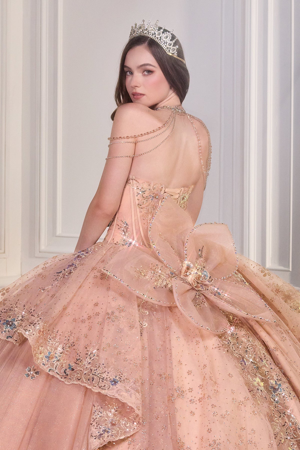 Ladivine 15727 - Tiered Tulle Quinceanera Gown