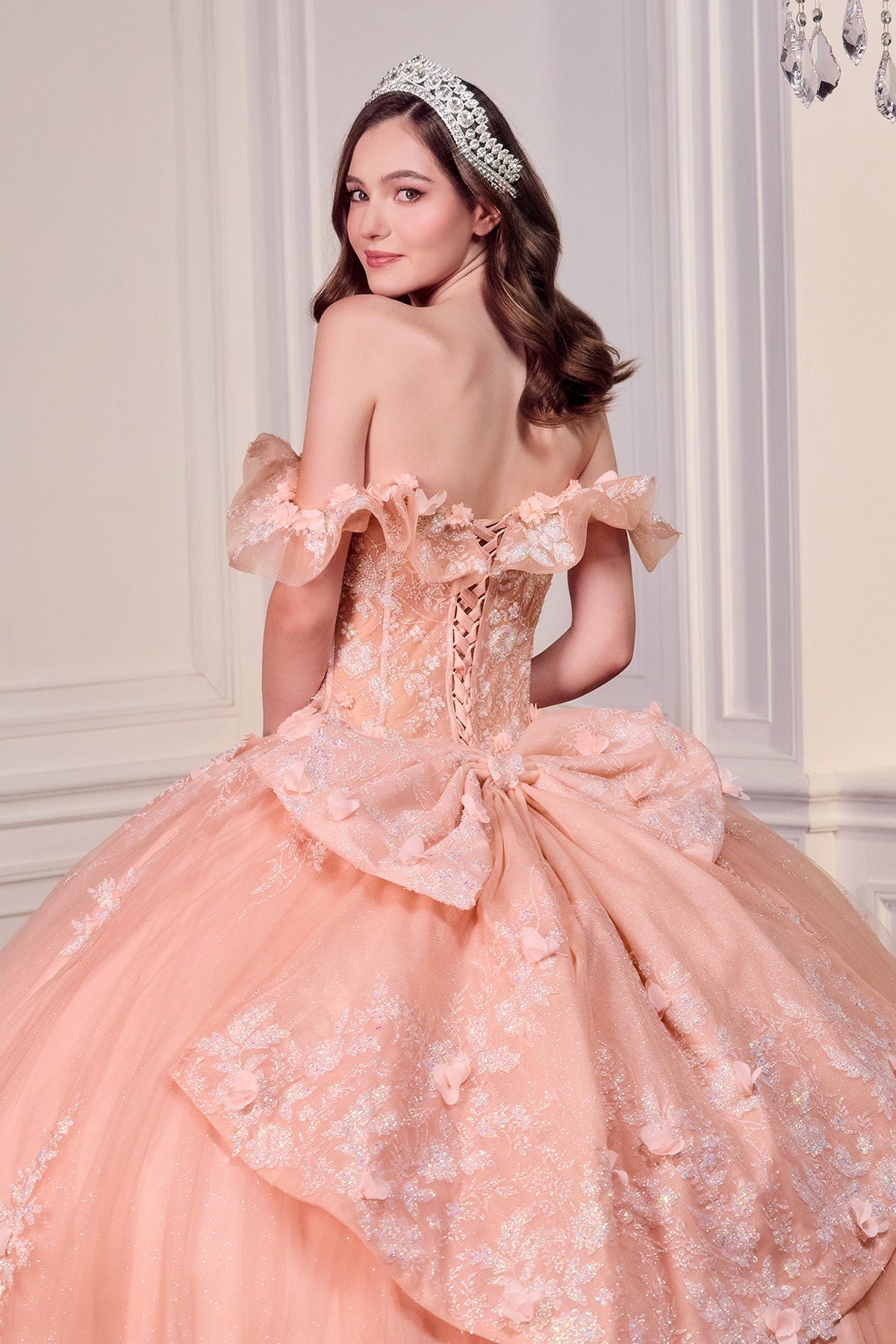 Ladivine 15731 - Ruffle Off Shoulder Ballgown