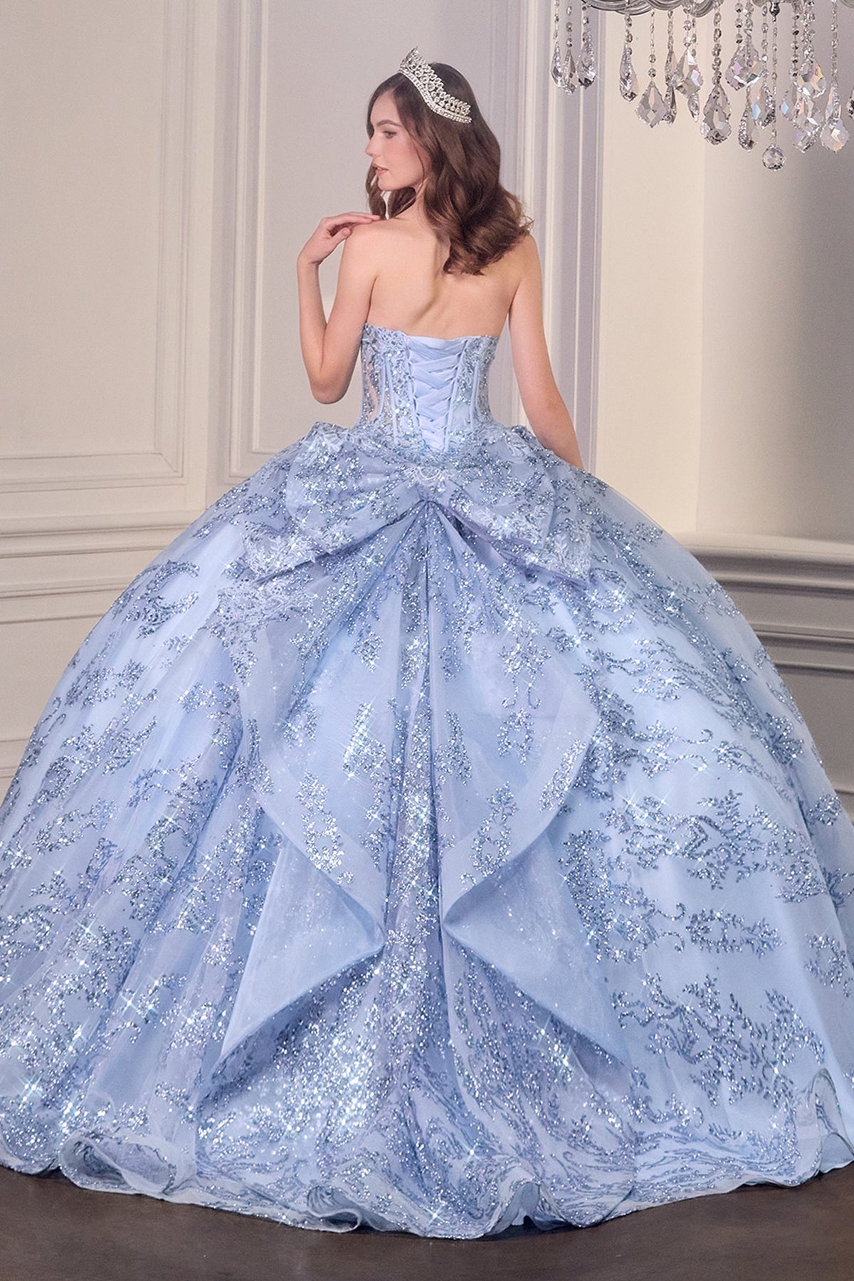 Ladivine 15732 - Sweetheart Sequin Lace Ball Gown