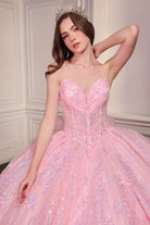 Ladivine 15732 - Sweetheart Sequin Lace Ball Gown