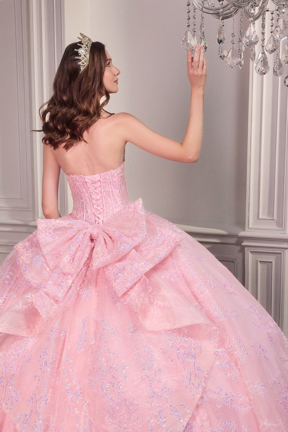 Ladivine 15732 - Sweetheart Sequin Lace Ball Gown