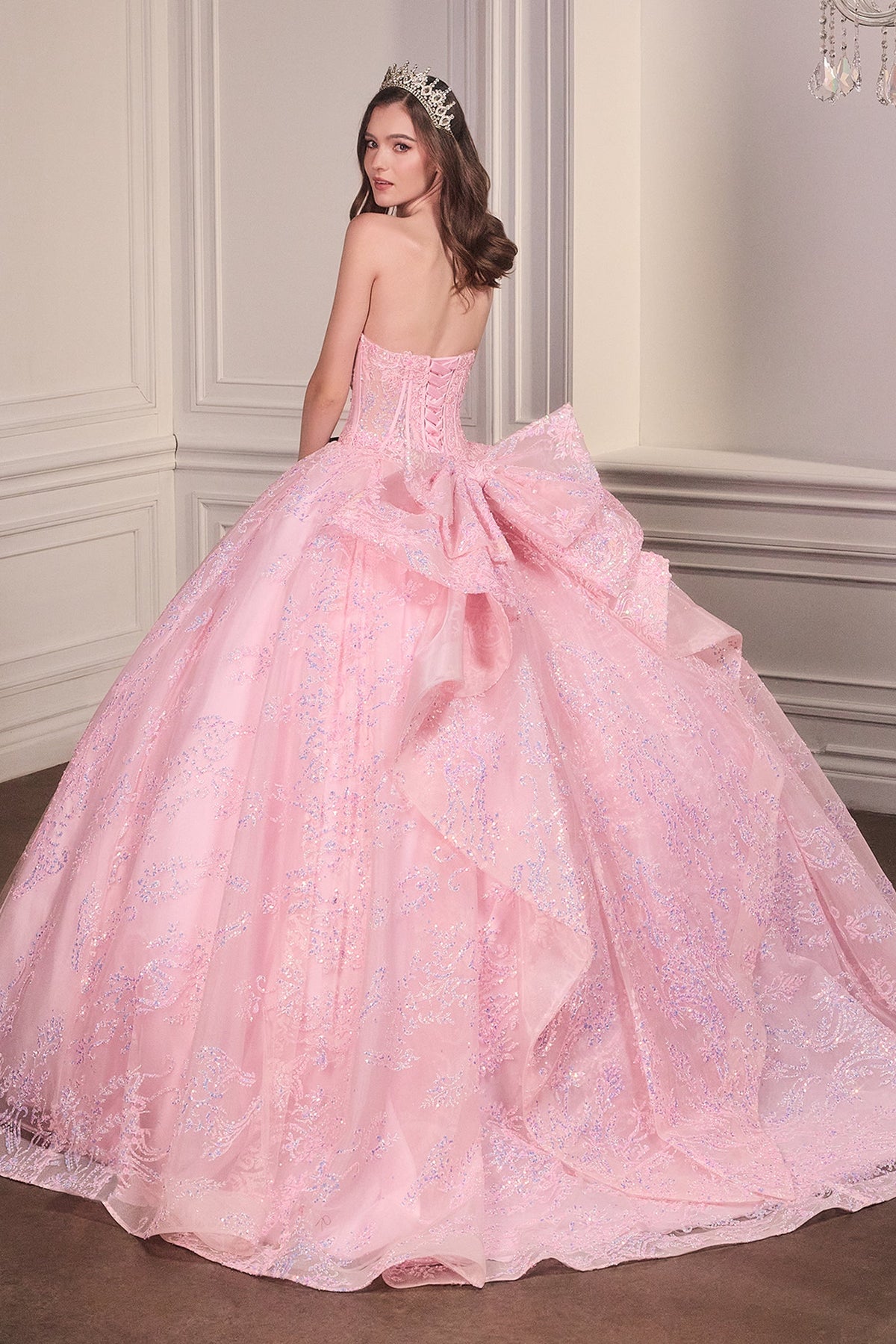 Ladivine 15732 - Sweetheart Sequin Lace Ball Gown
