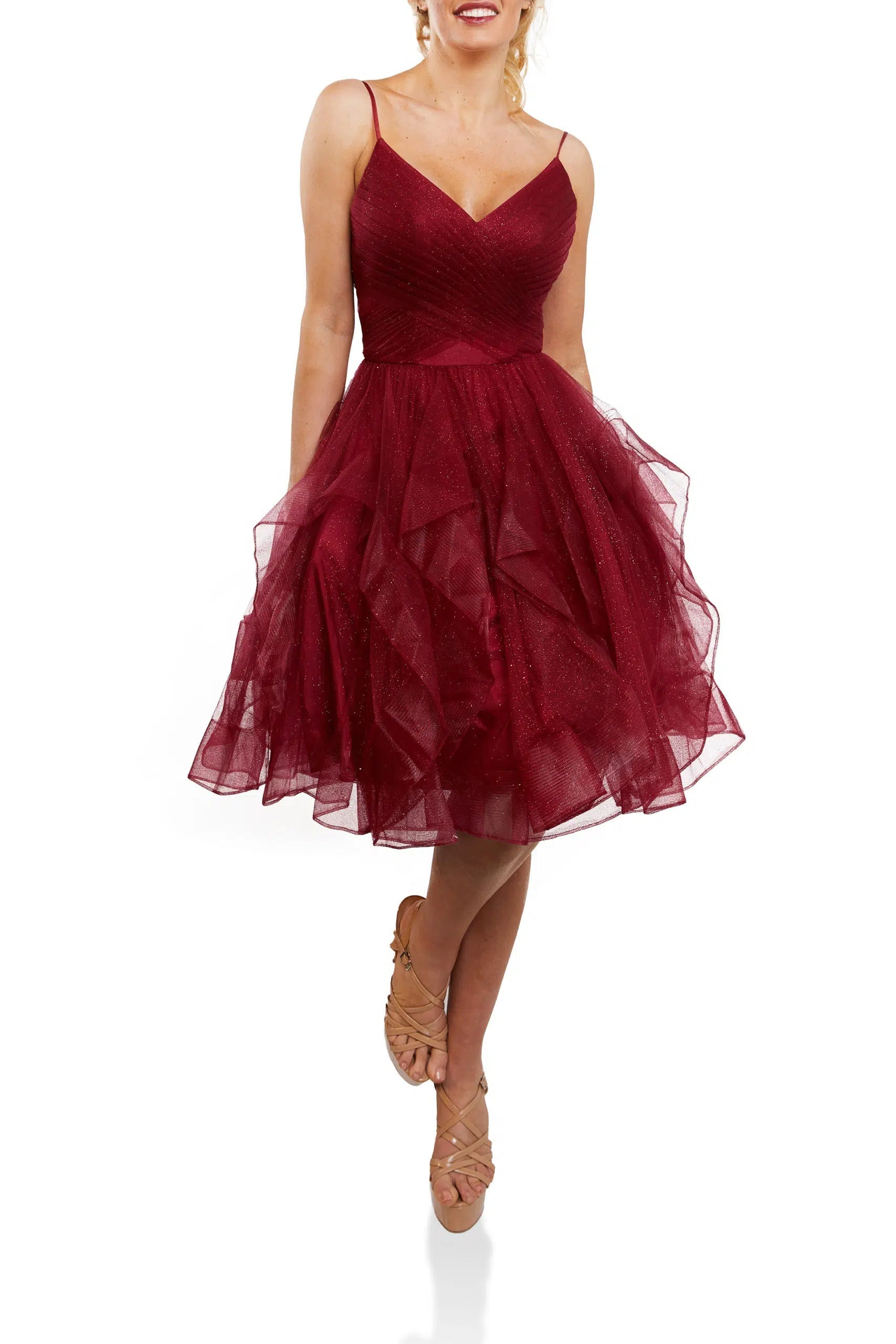 Terani Couture - 1821H7770 Low Scoop Back Ruffle Skirt Cocktail Dress - view 4