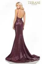 Terani Couture - 2011P1032 Embellished V-neck Trumpet Dress - view 5