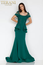 Terani Couture - 2111M5262 Short Sleeve Long Mother of the Bride Gown