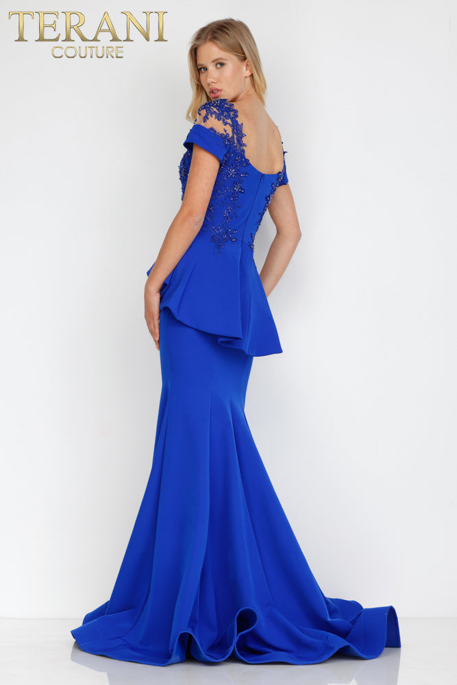 Terani Couture - 2111M5262 Short Sleeve Long Mother of the Bride Gown