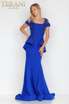 Terani Couture - 2111M5262 Short Sleeve Long Mother of the Bride Gown