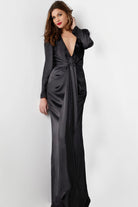 Jovani 23180 - Ruched Square Shoulder Sheath Gown - designer evening gown at Silhouette Dresses
