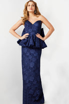 Jovani 23849 - V-Neck Floral Evening Dress - detail view