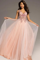 Jovani 23962 - Beaded Illusion Ballgown - view 4
