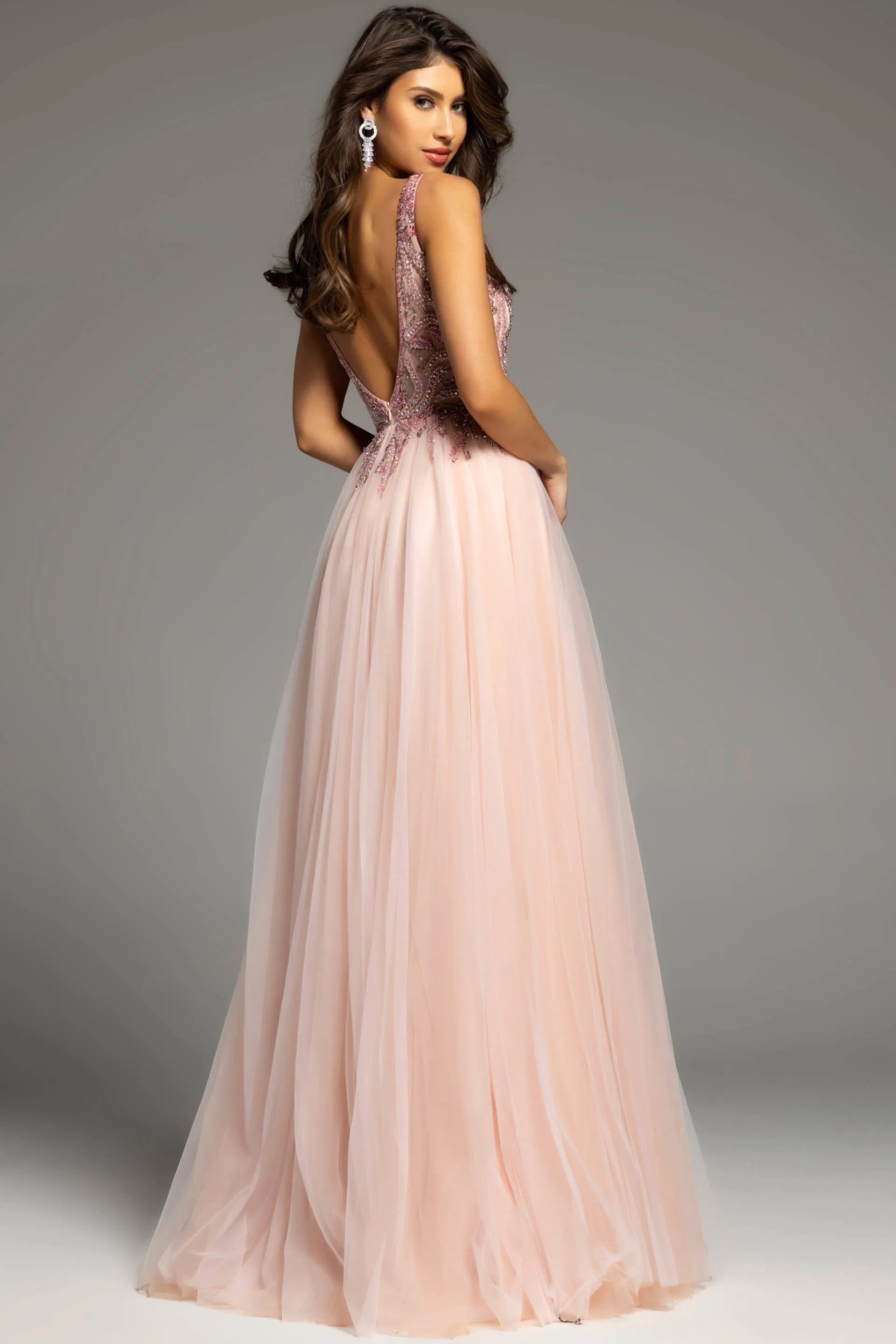 Jovani 23962 - Beaded Illusion Ballgown - view 5
