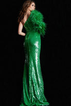 Jovani 23980 - Asymmetric Sequin Fringed Gown - view 5