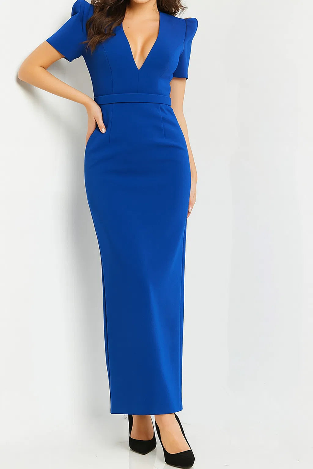 Jovani 24021 - Puff Sleeve Column Mother of the Groom Gown - view 5