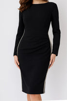 Jovani 24192 - Embellished Side Long Sleeve Knee-Length Dress - view 5