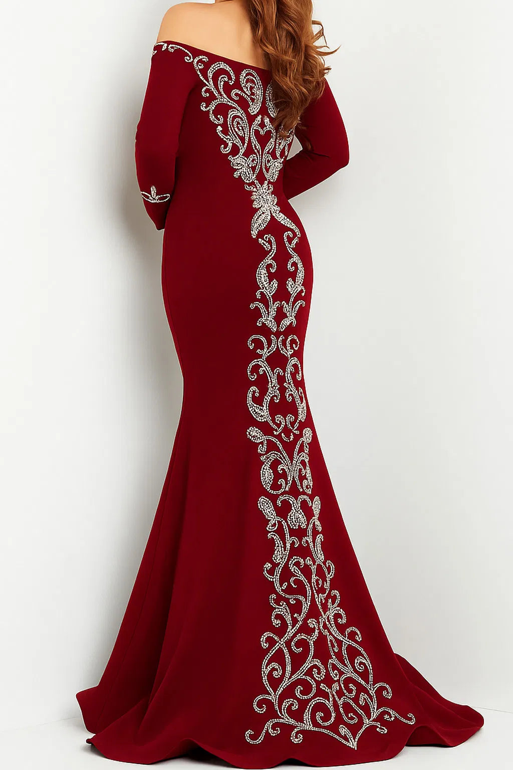 Jovani 24328 - Off Shoulder Embellished Beaded Dress - view 4