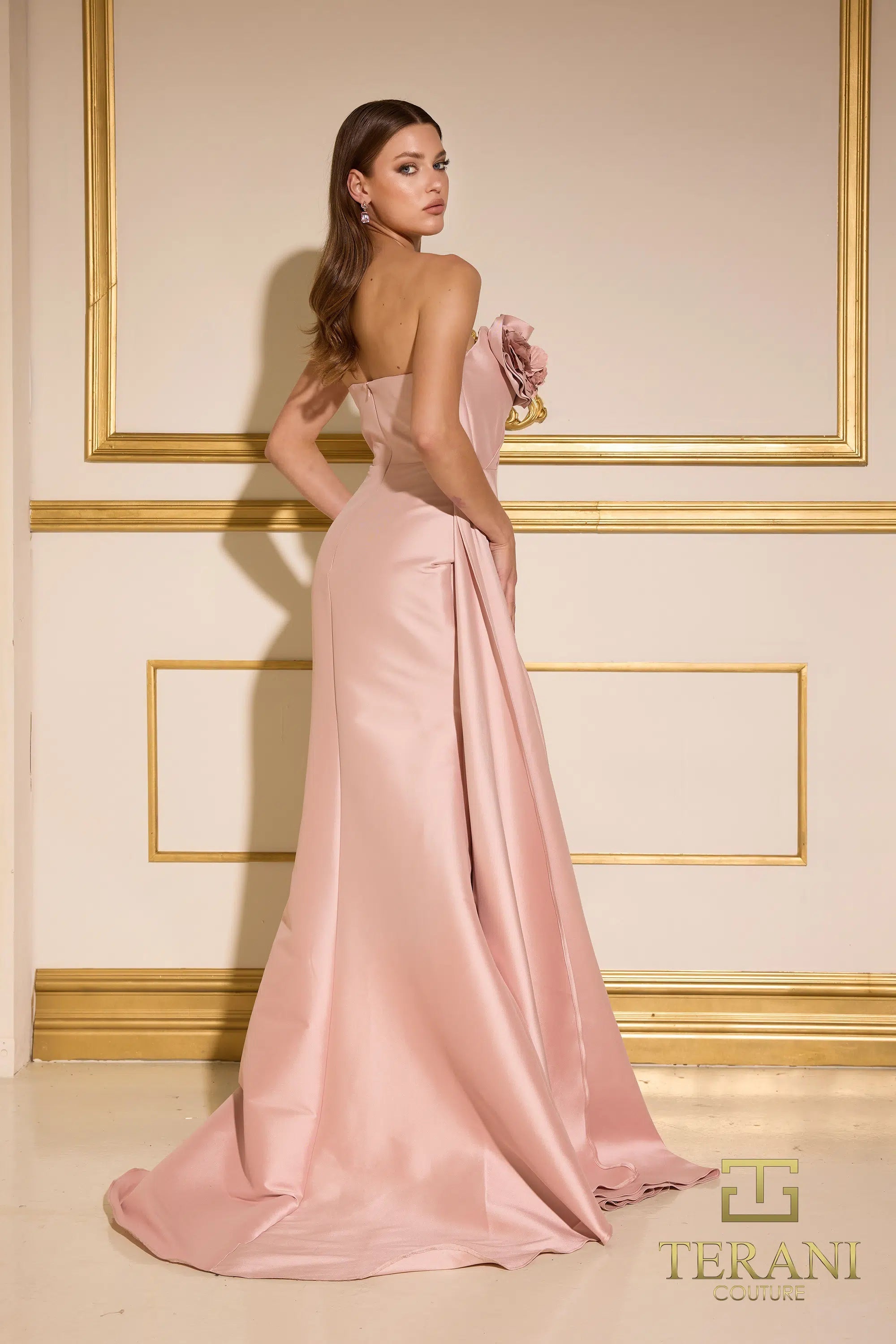 Terani Couture 251E4251 - Strapless Ruffled Asymmetric Evening Gown - view 6