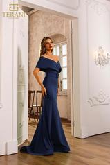 Terani Couture 251M4260 - Short Sleeve Seam-Sculpted Evening Gown - detail view