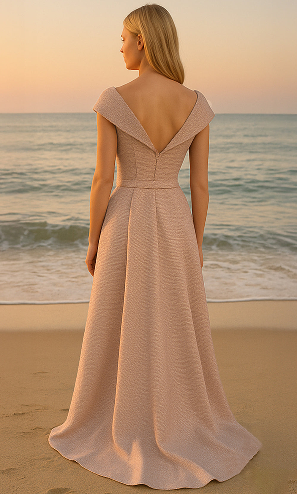 Terani Couture 251M4447 - Rosette Waist A-line Gown