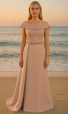 Terani Couture 251M4447 - Rosette Waist A-line Gown