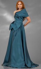 Terani Couture 252E5102 - Asymmetric Taffeta A-Line Gown - designer mother of the bride dress at Silhouette Dresses