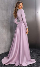 Terani Couture 252E5108 - Beaded Trim Asymmetrical Gown - back view