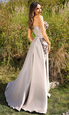 Terani Couture 252E5116 - Floral One Shoulder Column Gown - view 4