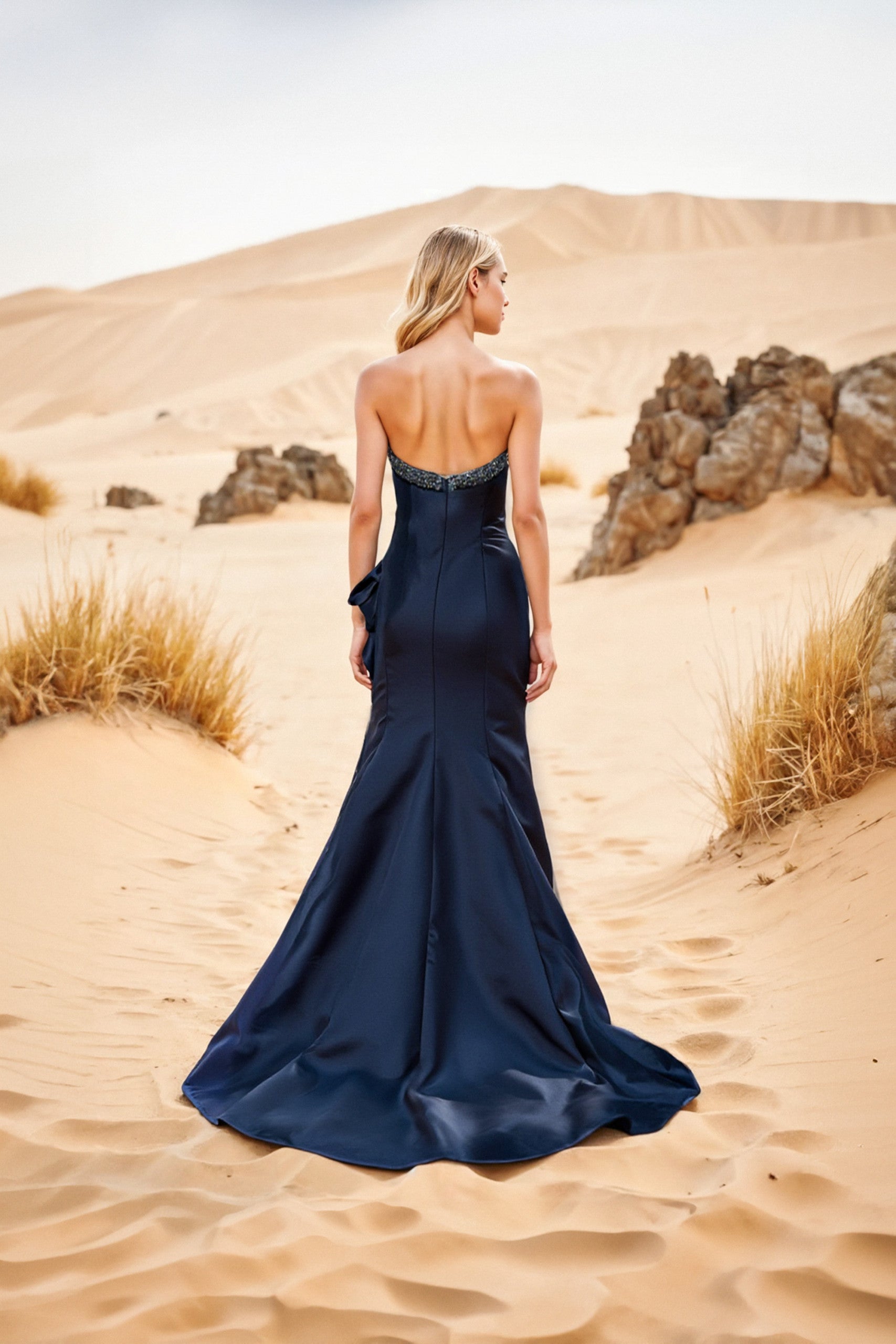 Terani Couture 252E5131 - Beaded Trim Straight Neckline Evening Gown - view 13