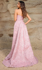 Terani Couture 252E5134 - Strapless Floral Embroidered Gown - back view