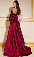 Terani Couture 252E5141 - Dramatic Sleeve Taffeta Gown with Overskirt - detail view