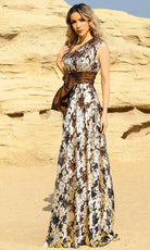 Terani Couture 252E5167 - One Shoulder Metallic Lace Gown - designer formal gown at Silhouette Dresses