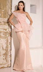 Terani Couture 252E5550 - Asymmetrical Layered Peplum Gown - designer mother of the bride dress at Silhouette Dresses