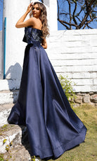 Terani Couture 252M5309 - Off Shoulder Floral Embroidered Gown - detail view