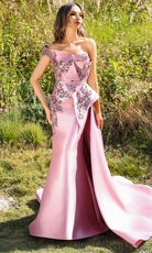 Terani Couture 252M5309 - Off Shoulder Floral Embroidered Gown - view 6