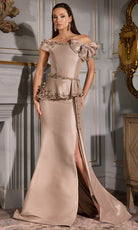 Terani Couture 252M5328 - Off Shoulder Mermaid Gown with Bow Accent - designer mother of the bride dress at Silhouette Dresse