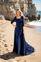 Terani Couture 252M5338 - Square Neck Floral Sequin Gown - view 4
