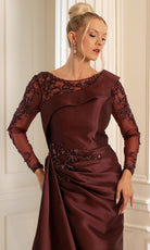 Terani Couture 252M5344 - Illusion Neckline Embroidered Gown - view 7