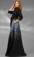 Terani Couture 252M5503 - Quarter Sleeve Floral A-Line Gown - designer mother of the bride dress at Silhouette Dresses