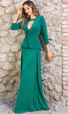 Terani Couture 252M5527 - Jewel Neck Cutout Satin Gown