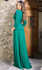 Terani Couture 252M5527 - Jewel Neck Cutout Satin Gown