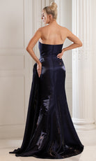 Terani Couture 252E5150 - One Shoulder Sheath Gown with Slit - back view
