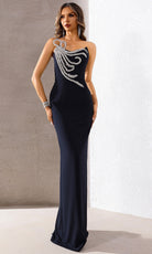 Terani Couture 252E5175 - Scoop Neck Jeweled Column Gown - designer evening gown at Silhouette Dresses